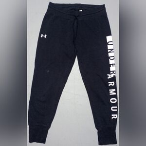 Under Armour Black Joggers with White Logo, Size S
